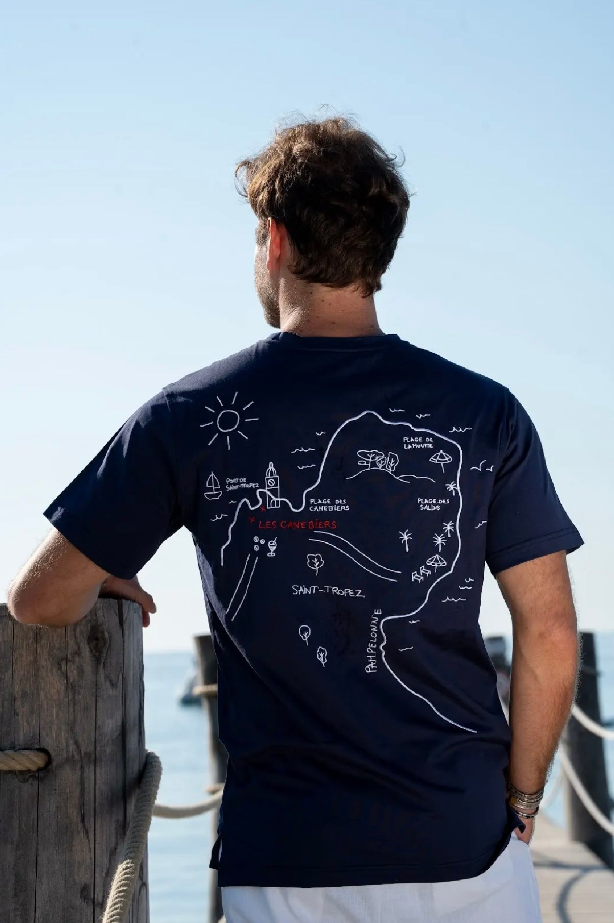 Tshirt Map St-Tropez - Navy